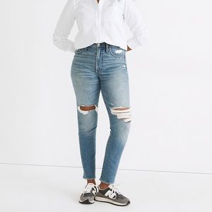 Madewell Size 33 Perfect Vintage Jean in Denman Wash Distressed High Rise